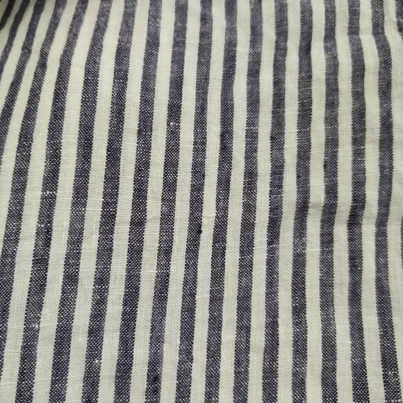 Christian Siriano Sleeveless Linen Lace Up Top Women Size L Blue White Striped - Picture 8 of 8